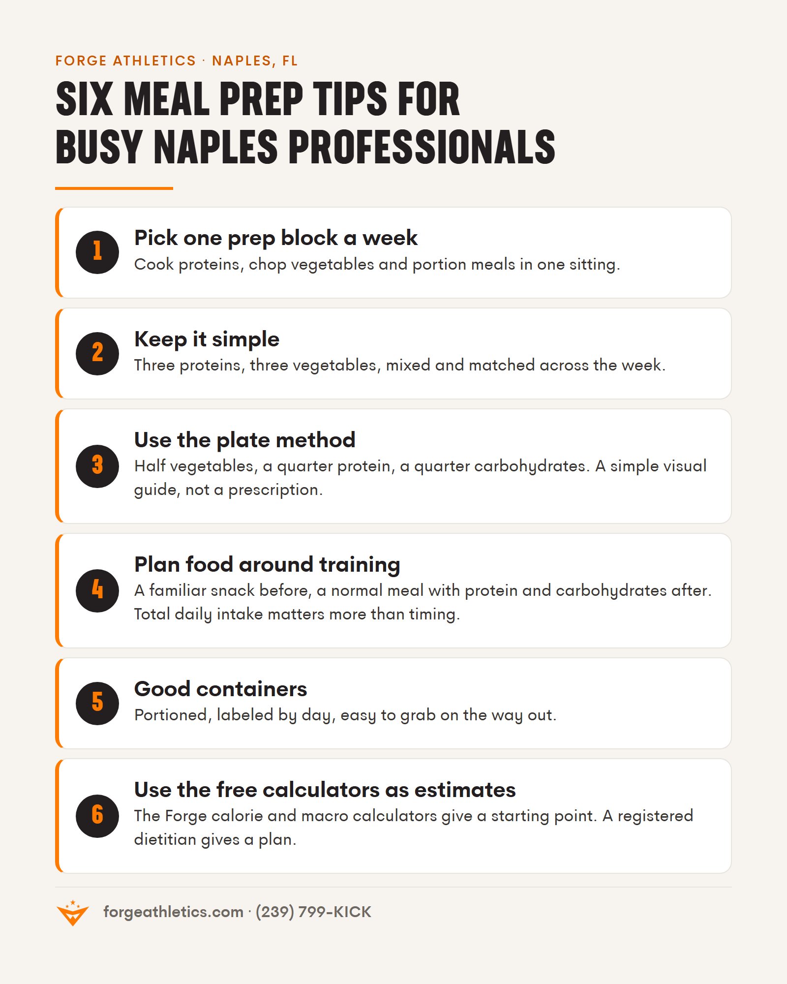 Six meal prep tips for busy Naples professionals from Forge Athletics