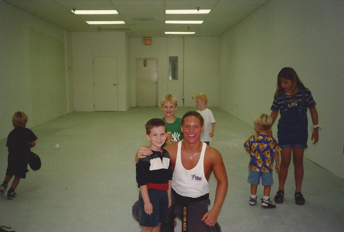 Teenage Wil Pino in the empty Coastland Center space before his first dojo opened