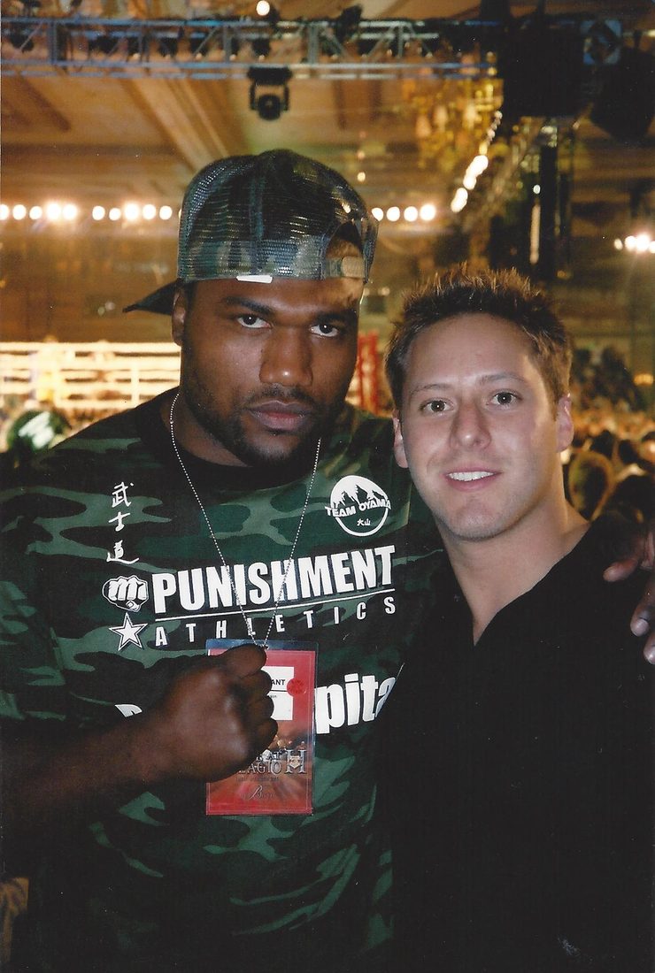Wil Pino backstage at a K-1 fighting event with Quinton Rampage Jackson during the Jaco Athletic Club years